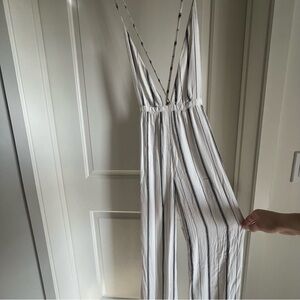 Chic White Striped Jumpsuit